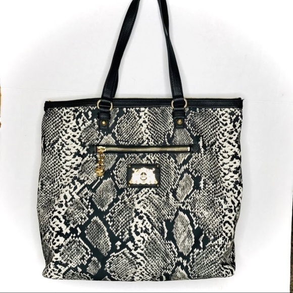 𝅺juicy Couture Python Print Nylon Tote Purse - Picture 1 of 13